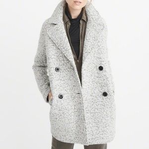 Abercrombie & Fitch Boucle Wool Blend Pea Coat